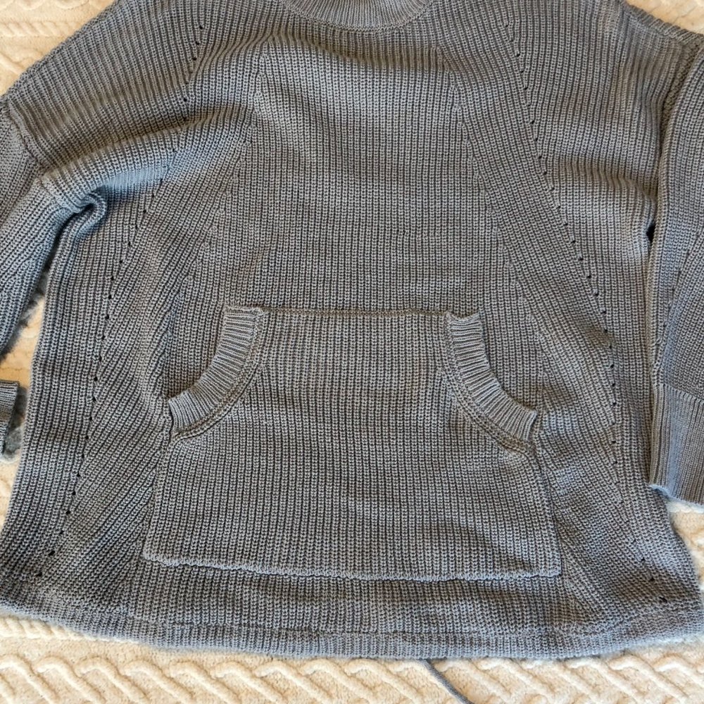 RDI Womens Mock Neck Kangaroo Pocket Tunic Sweater Size XL Pointelle Nordstrom - Picture 2 of 8